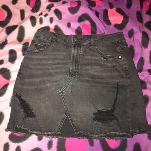 Black Denim Skirt